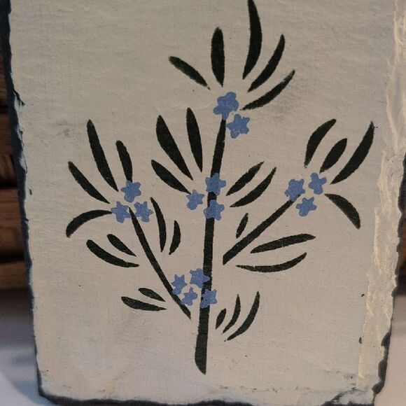 Rosemary Slate Wall Art with Blue and Green Design Cottage Garden - Picture 2 of 8